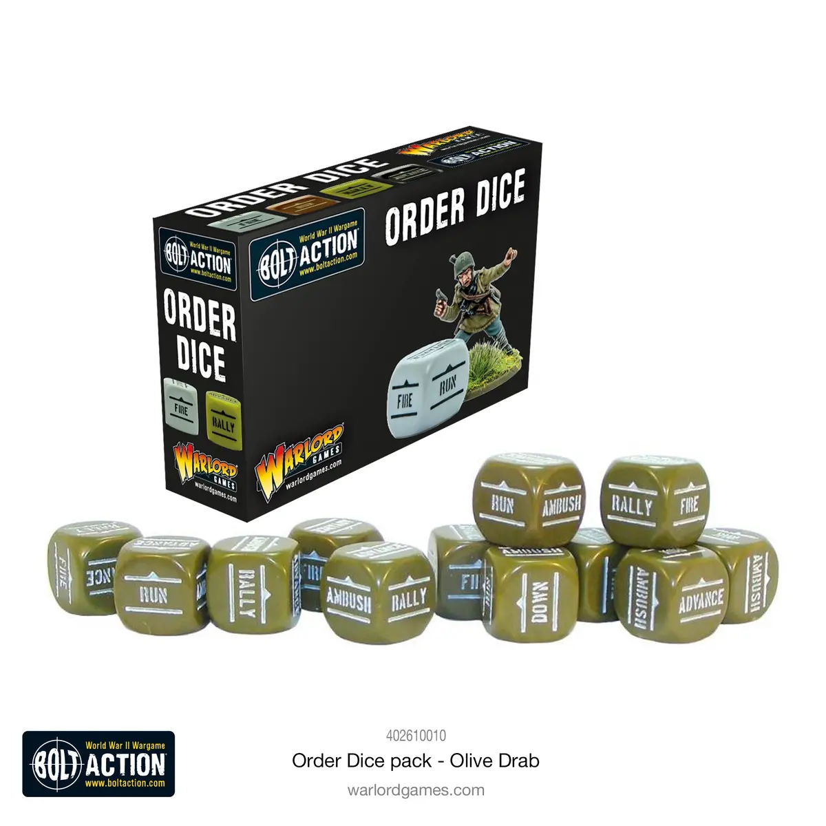 Bolt Action: Orders Dice Pack - Olive Drab 1