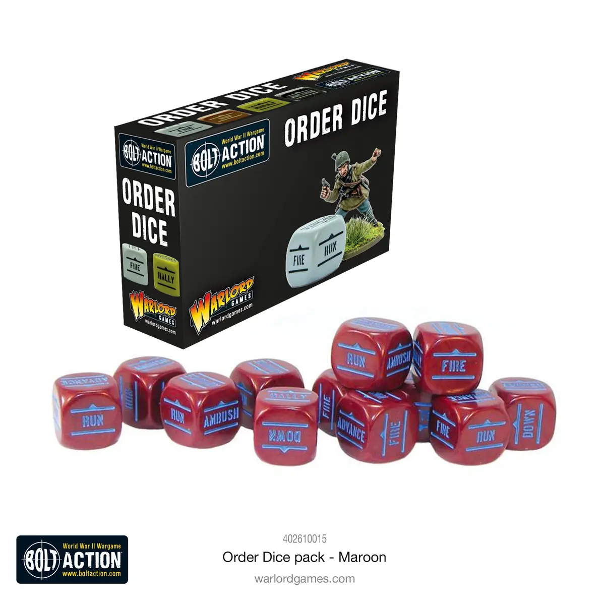 Bolt Action: Orders Dice Pack - Maroon 1