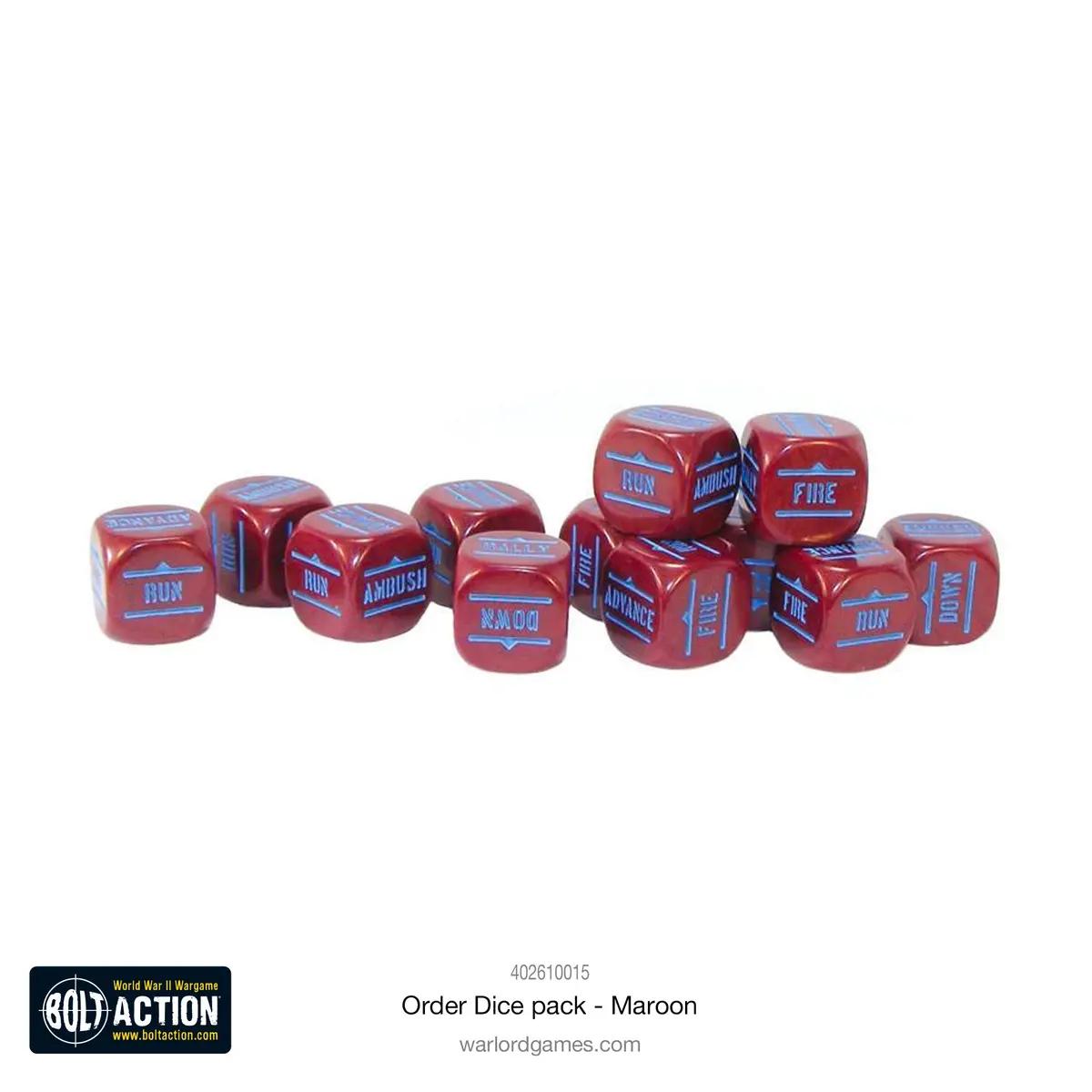 Bolt Action: Orders Dice Pack - Maroon 2