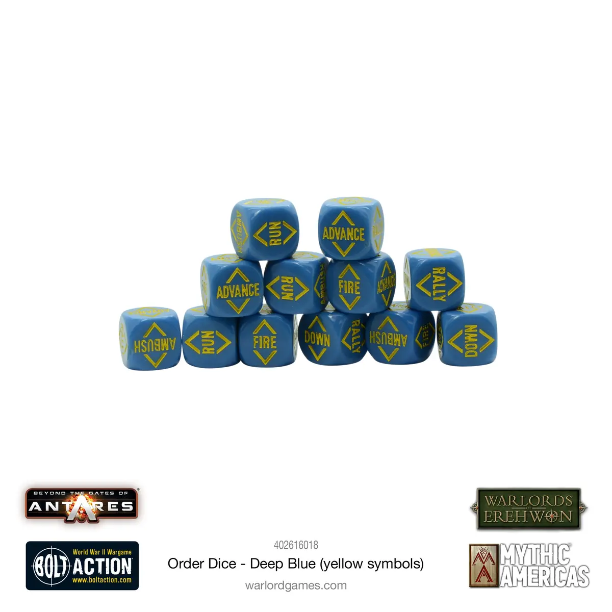 Order Dice - Deep Blue (Yellow Symbols) 1