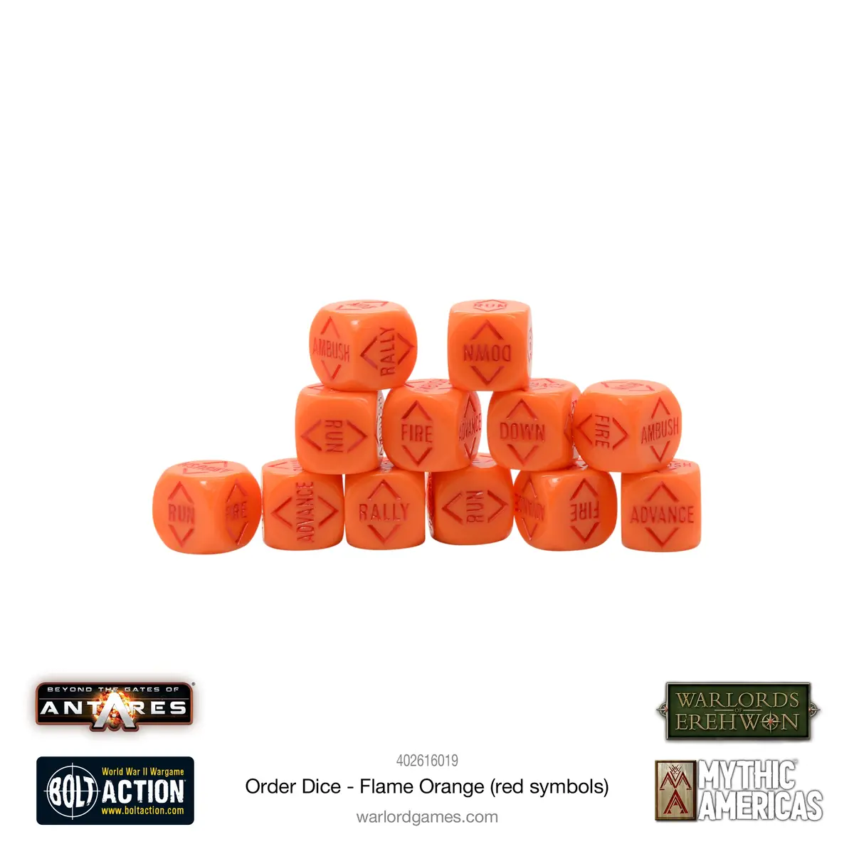 Order Dice - Flame Orange (Red Symbols) 1