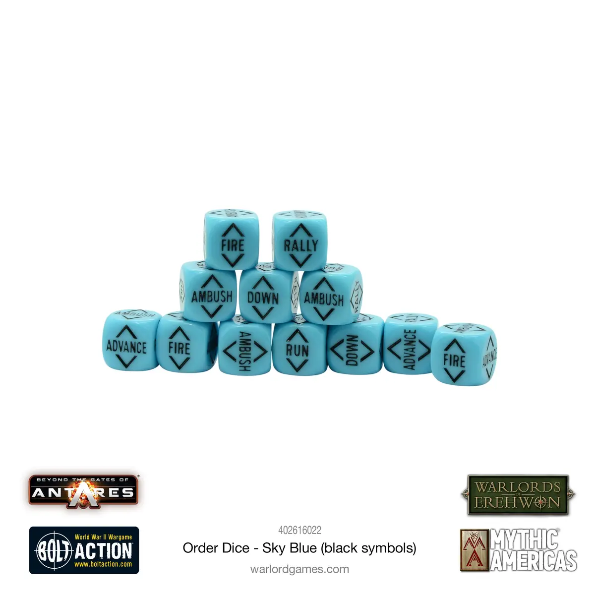 Order Dice - Sky Blue (Black Symbols) 1