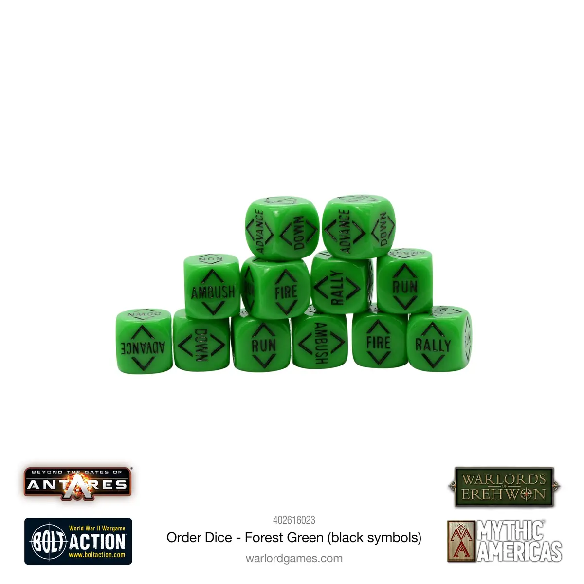 Order Dice - Forest Green (Black Symbols) 1