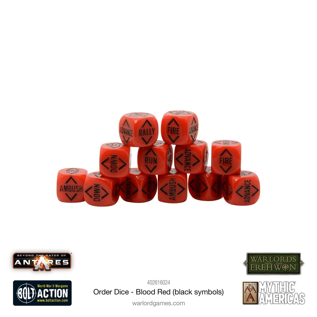 Order Dice - Blood Red (Black Symbols) 1