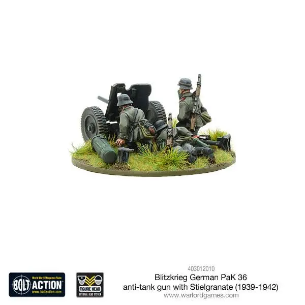 Blitzkrieg German Pak 36 Anti-Tank Gun With Stielgranate 2
