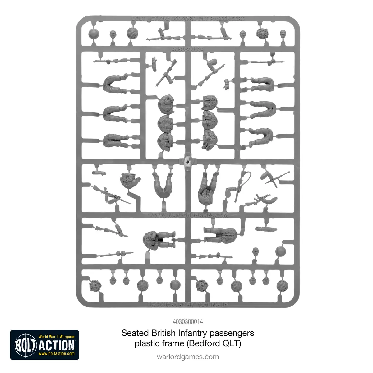 Seated British Infantry Passengers Plastic Sprue (Bedford Qlt) 1