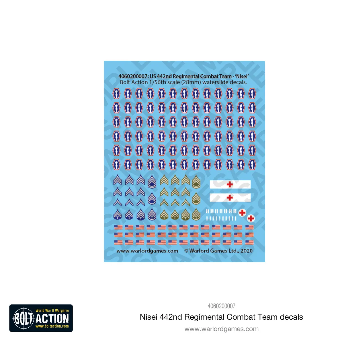 442Nd Regimental Combat Team Decal Sheet 1