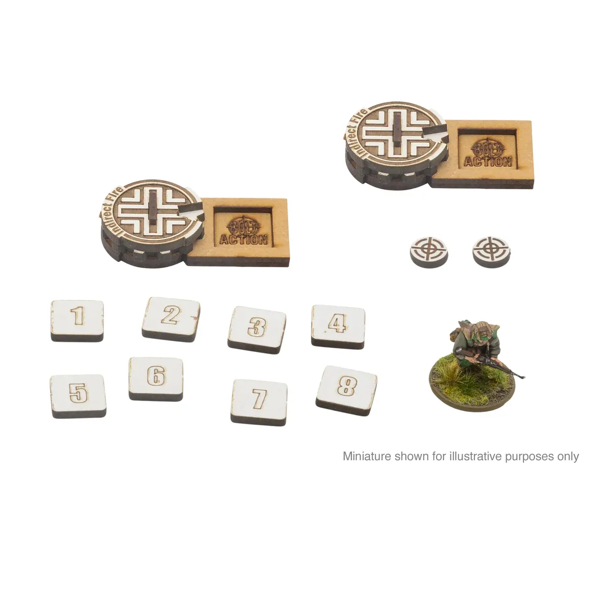 Bolt Action Mdf Artillery Zeroing In Markers - Germany 1