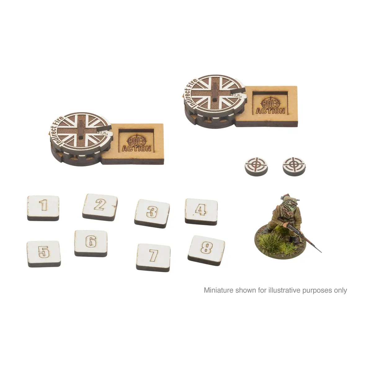 Bolt Action Mdf Artillery Zeroing In Markers - Great Britain 1