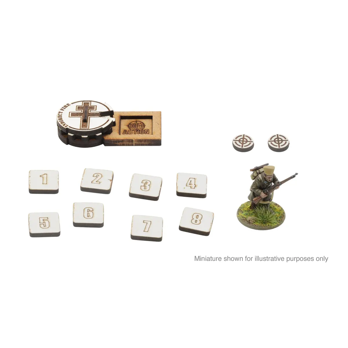 Bolt Action Mdf Artillery Zeroing In Markers - Free French 1