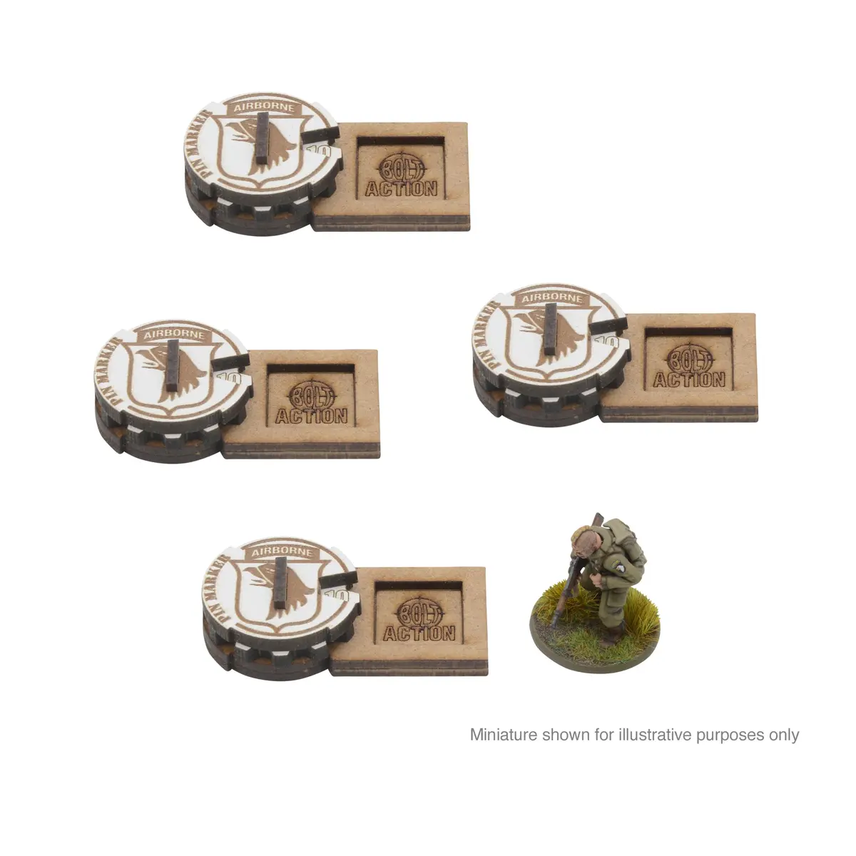 Bolt Action Mdf Unit Pin Markers - 101St American Airborne 'Screaming Eagles' 1