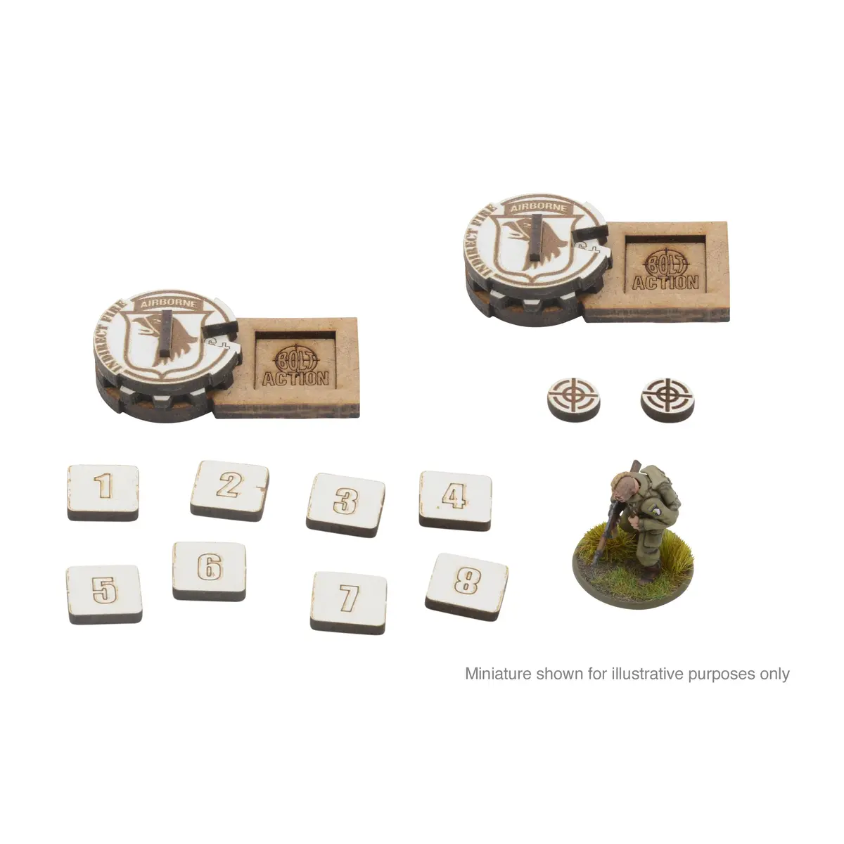 Bolt Action Mdf Artillery Zeroing In Markers - 101St American Airborne 'Screaming Eagles' 1