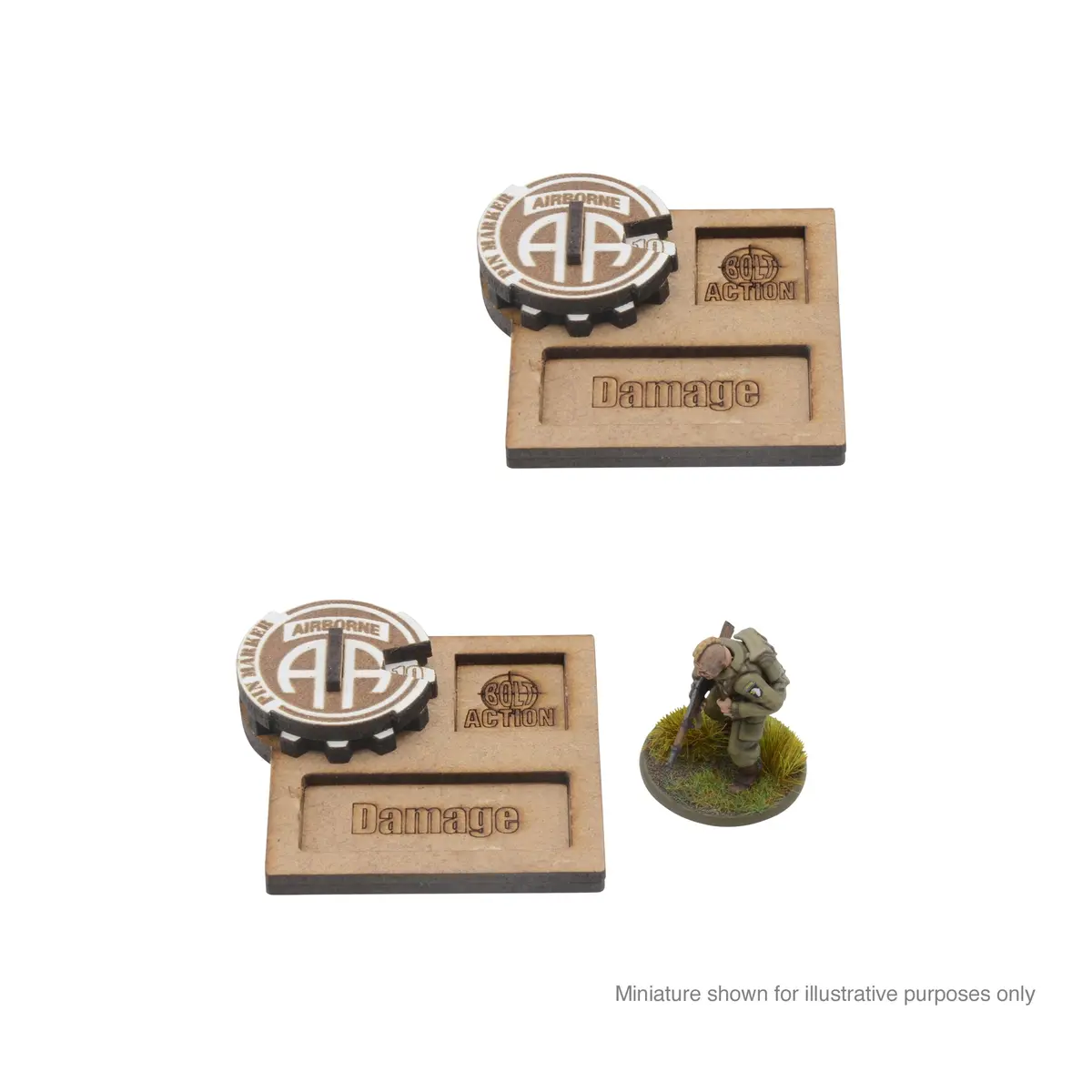 Bolt Action Mdf Vehicle Pin Markers - 82Nd American Airborne 'All American' 1
