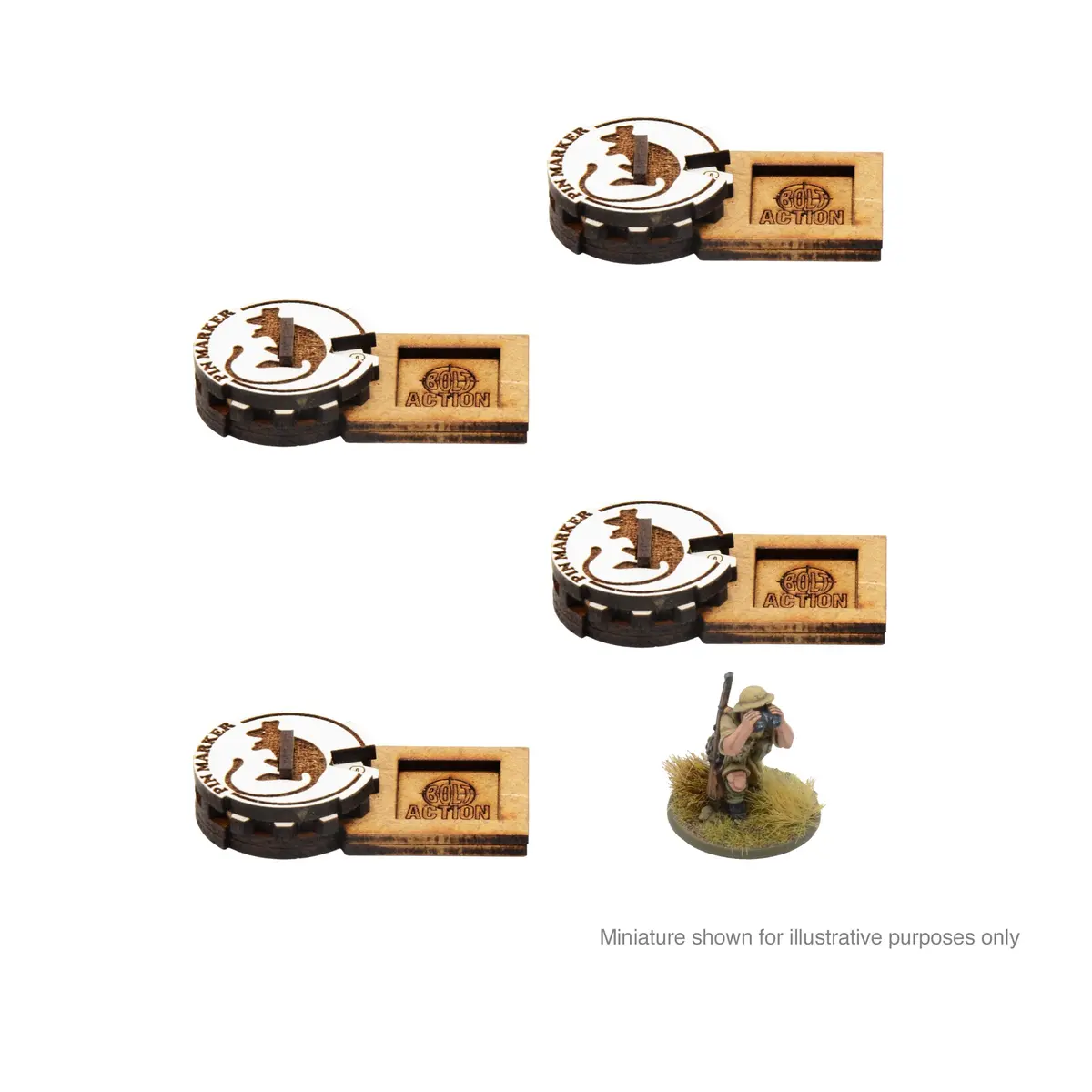 Bolt Action Mdf Unit Pin Markers - British 8Th Army 'Desert Rats' 1