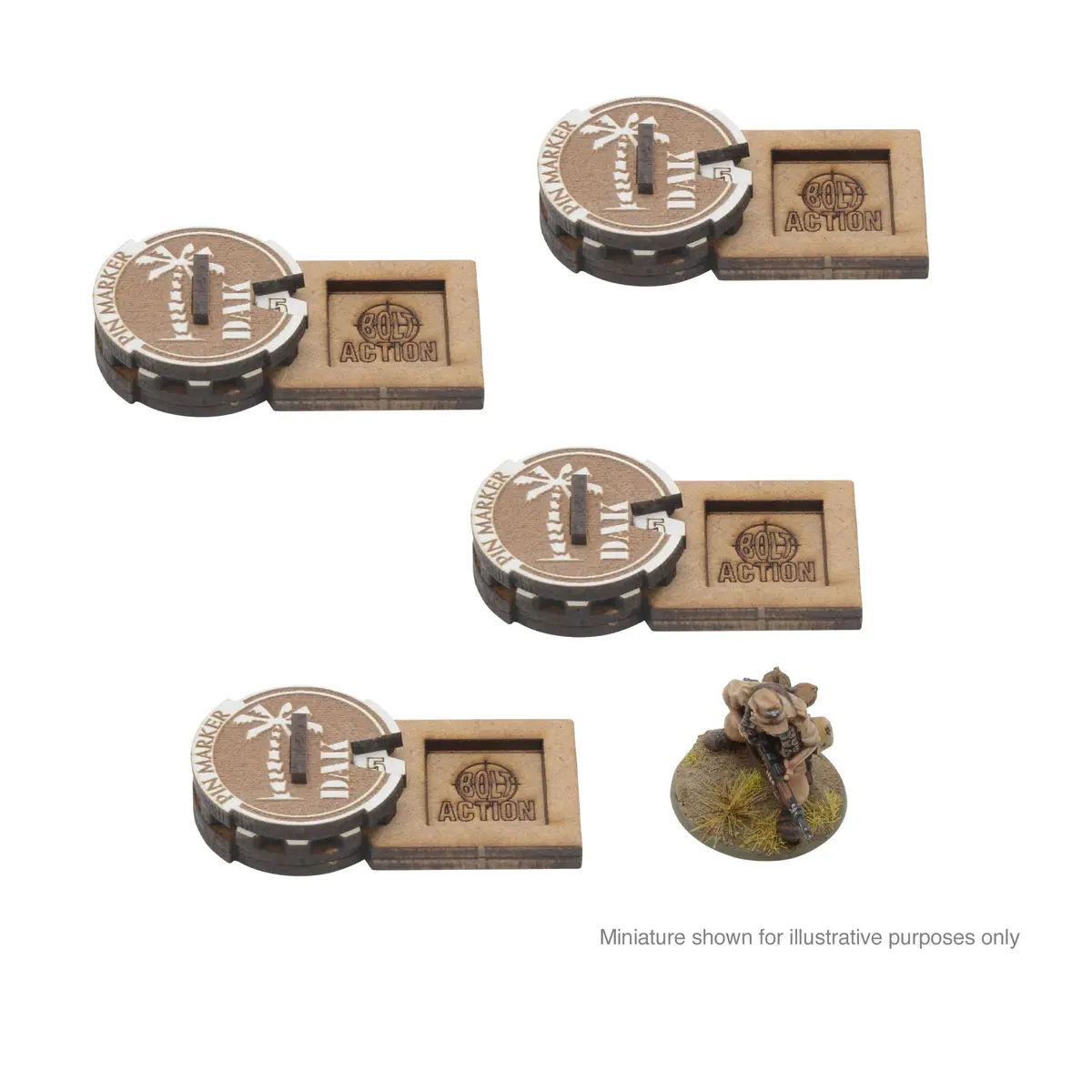 Bolt Action Mdf Unit Pin Markers - German ' Afrika Korps' 1