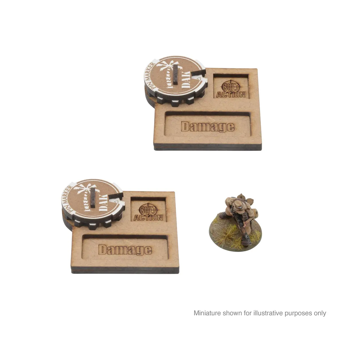 Bolt Action Mdf Vehicle Pin Markers - German ' Afrika Korps' 1