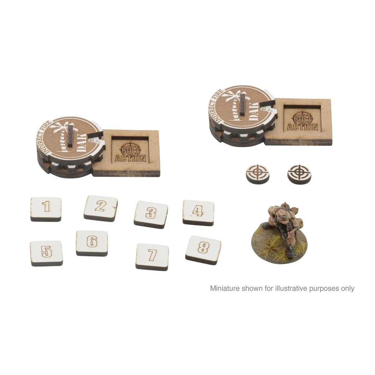Bolt Action Mdf Artillery Zeroing In Markers - German ' Afrika Korps' 1