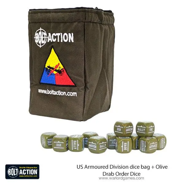 Us Armoured Division Dice Bag & Dice 1