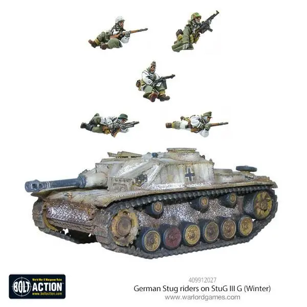 German Stug Riders On Stug Iii G (Winter) 1