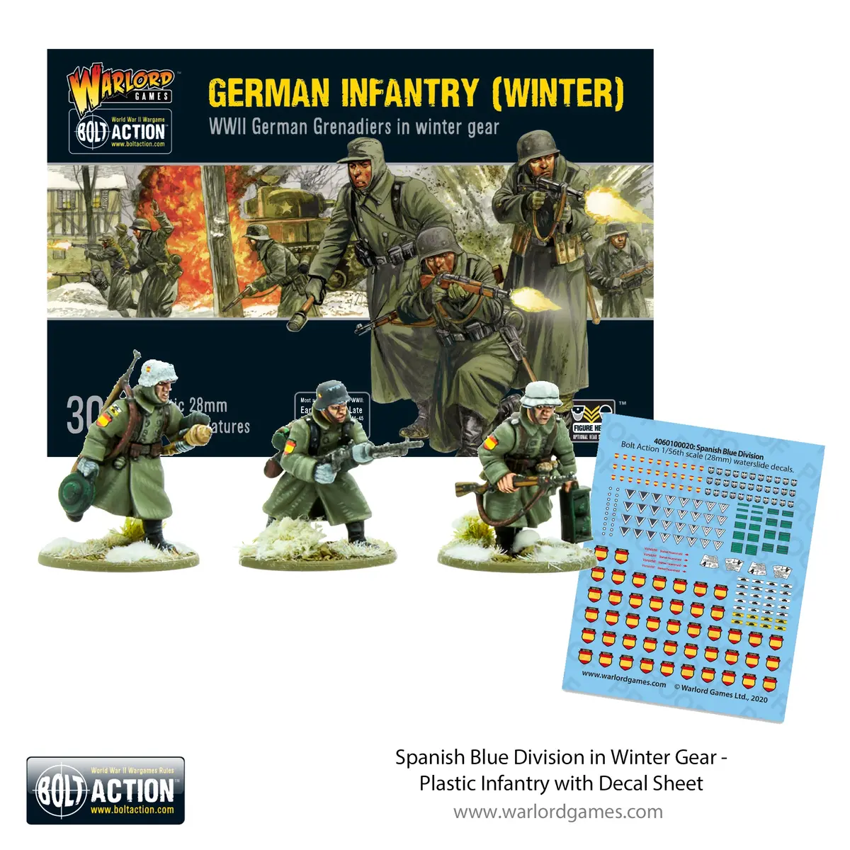 Spanish Blue Division In Winter Gear - Plastic Infantry With Decal Sheet 1