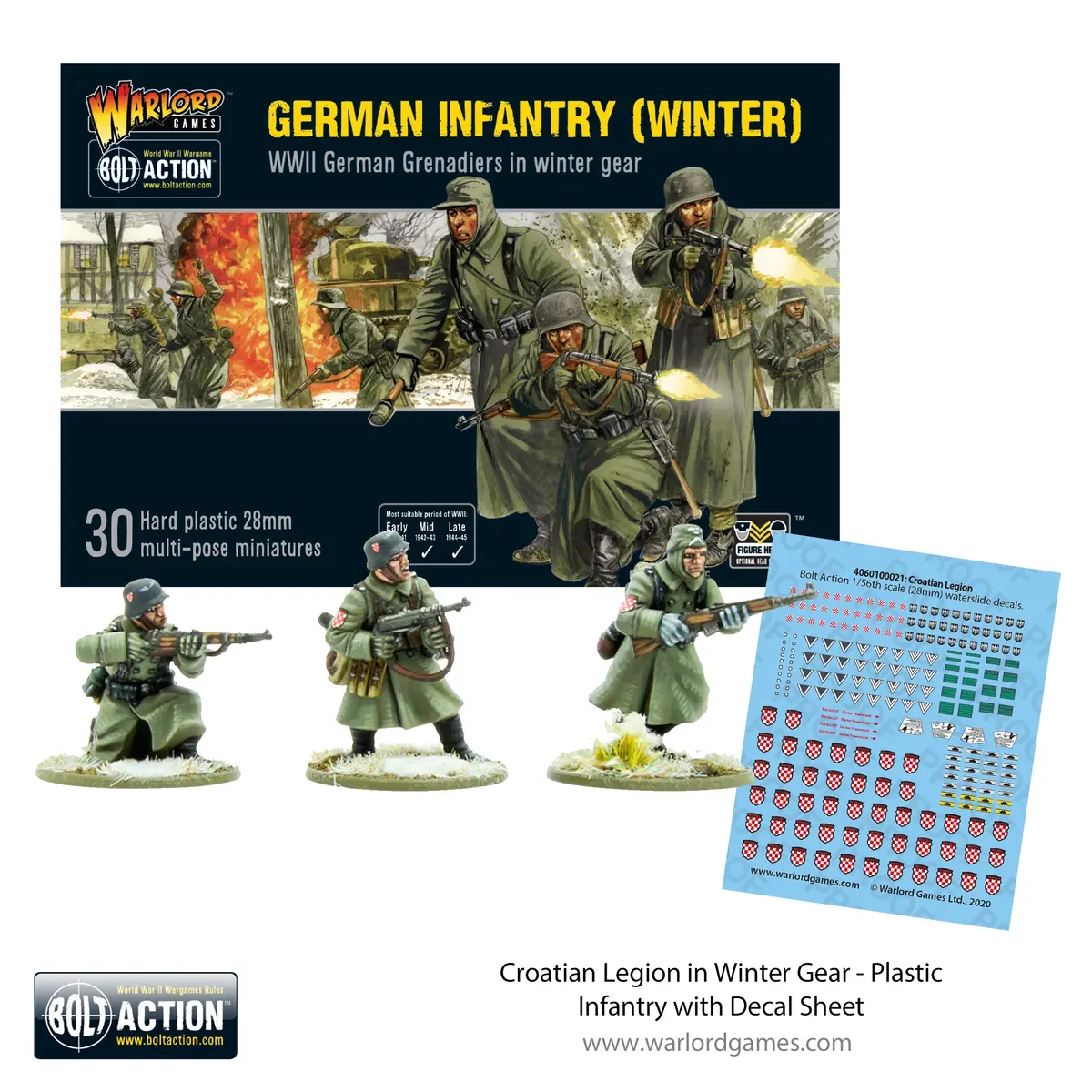 Croatian Legion In Winter Gear - Plastic Infantry With Decal Sheet 1