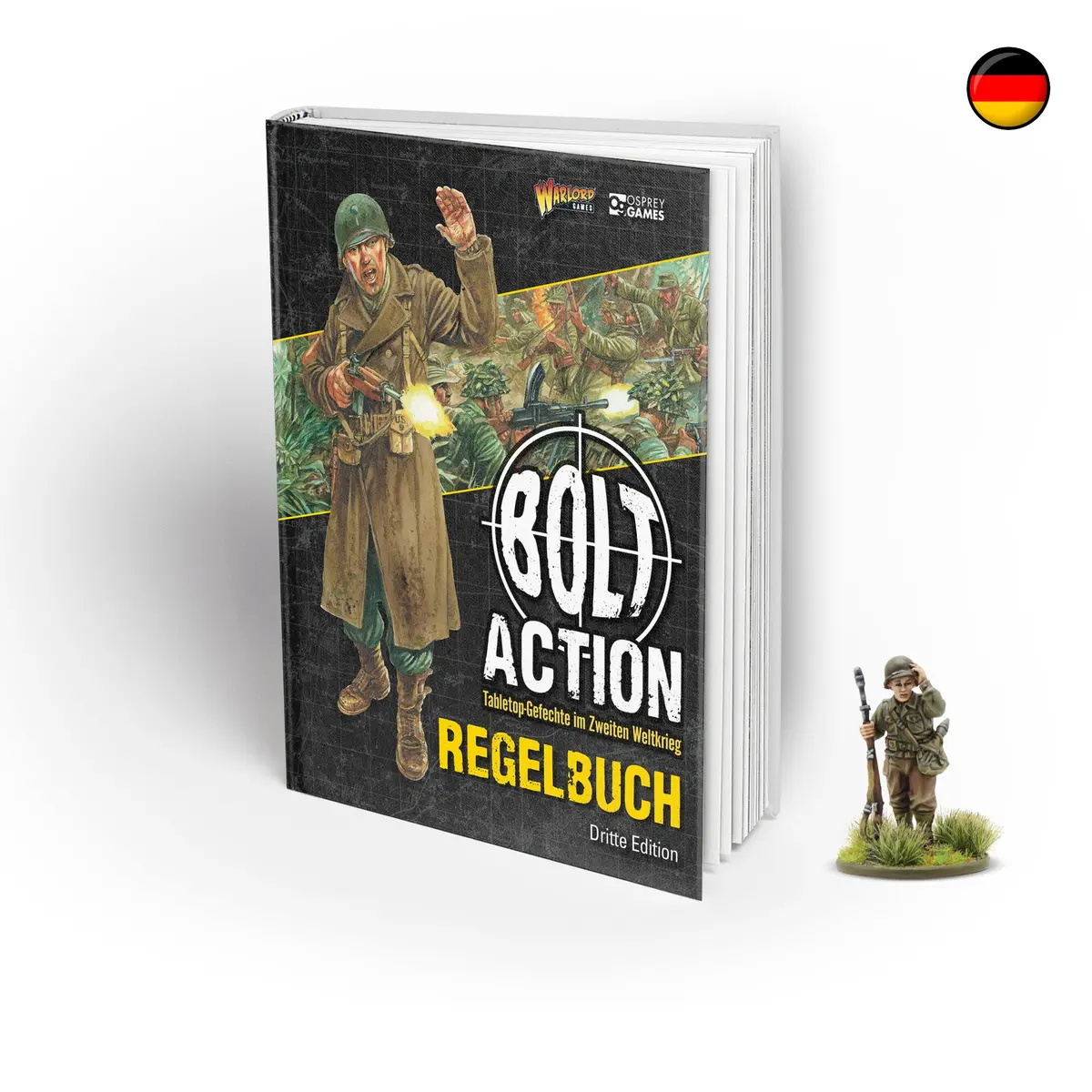 Bolt Action: Third Edition Rulebook (German) With Francis S. Currey Special Miniature 1
