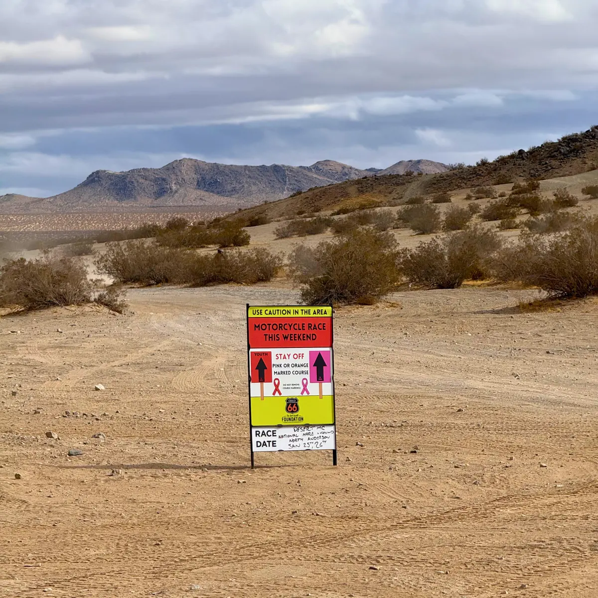 Race In Progress Sign 1