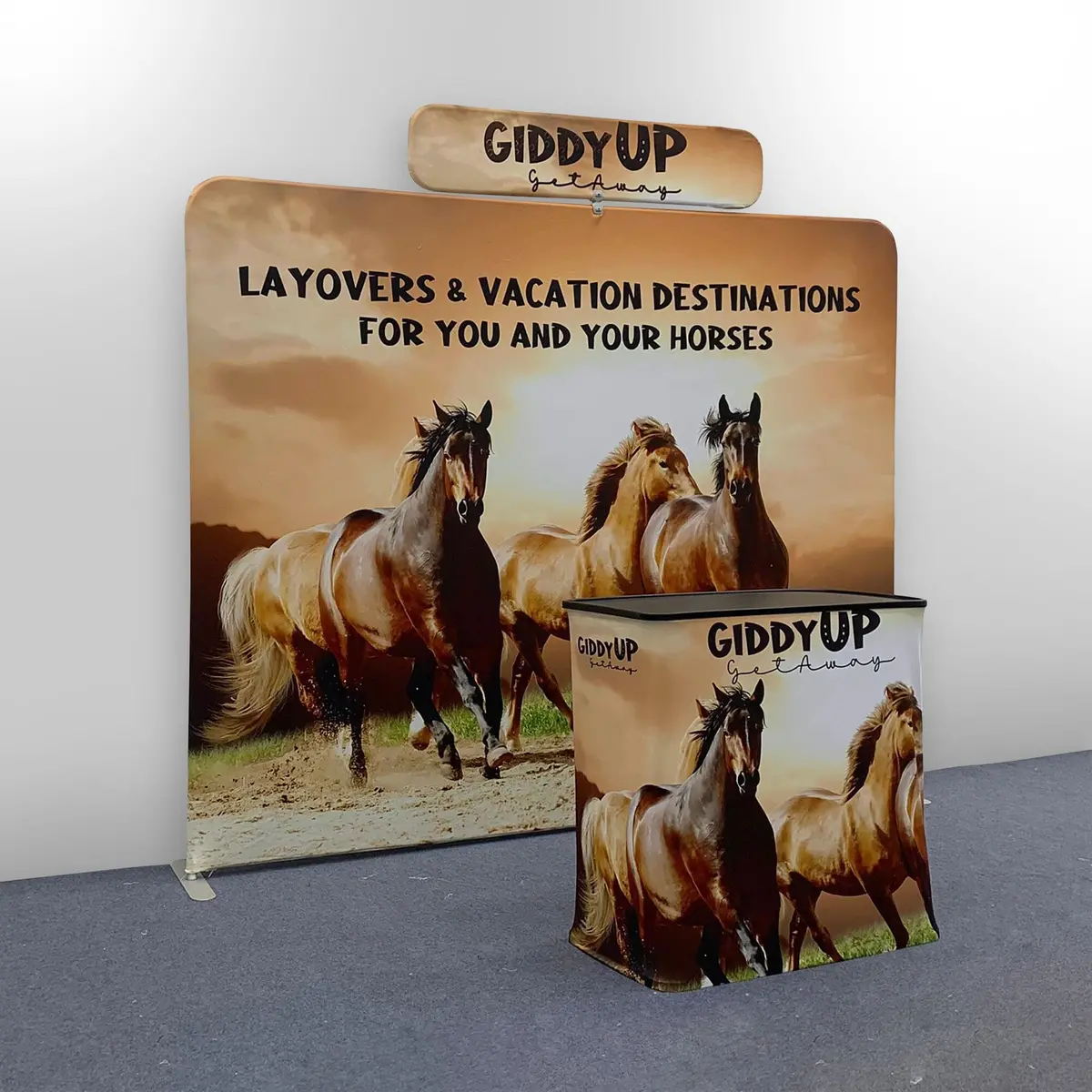 Trade Show Display With Tension Fabric Backdrop 2