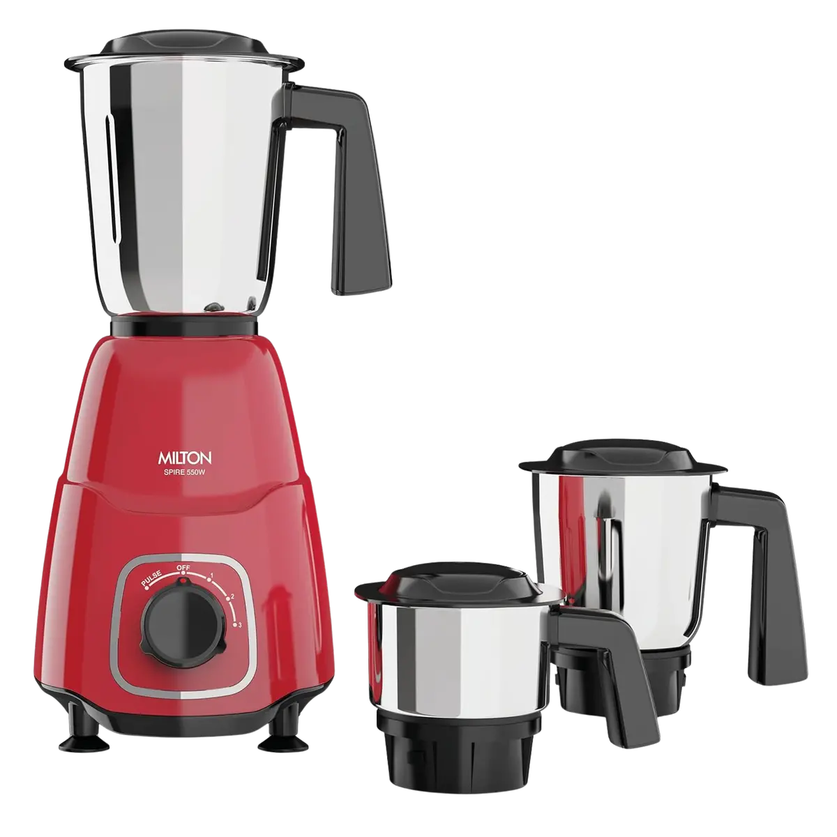 Milton Spire Mixer Grinder, Isi Certified, Grindstone Blade Technology | 550 W | 3 Jar 1