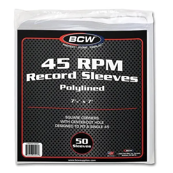 45 Rpm Record Polylined Paper Sleeves (50/Pack) 1