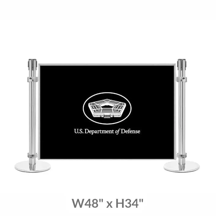 Post & Panel Barrier - 4' Ft. Standard Height, Satin Aluminum (W48" X H34") 1