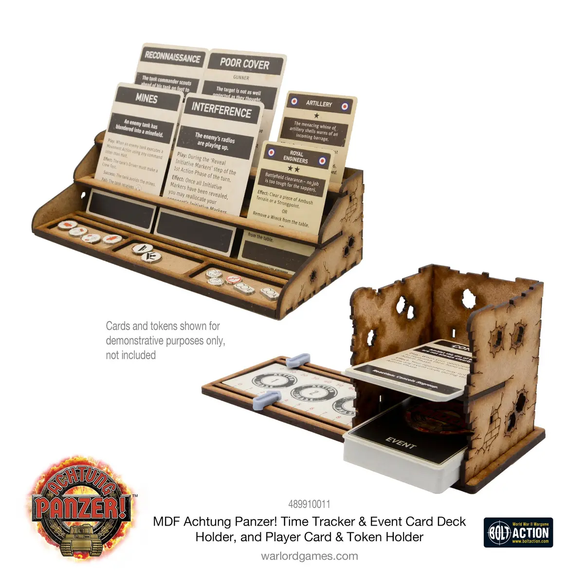 Achtung Panzer! Mdf Time Tracker & Event Card Deck Holder, And Player Card & Token Holder 1