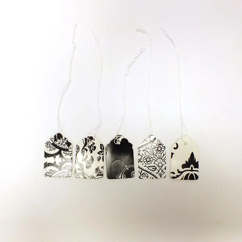 #5 Black & White Strung Tags (500/Box) - 5 Styles 1
