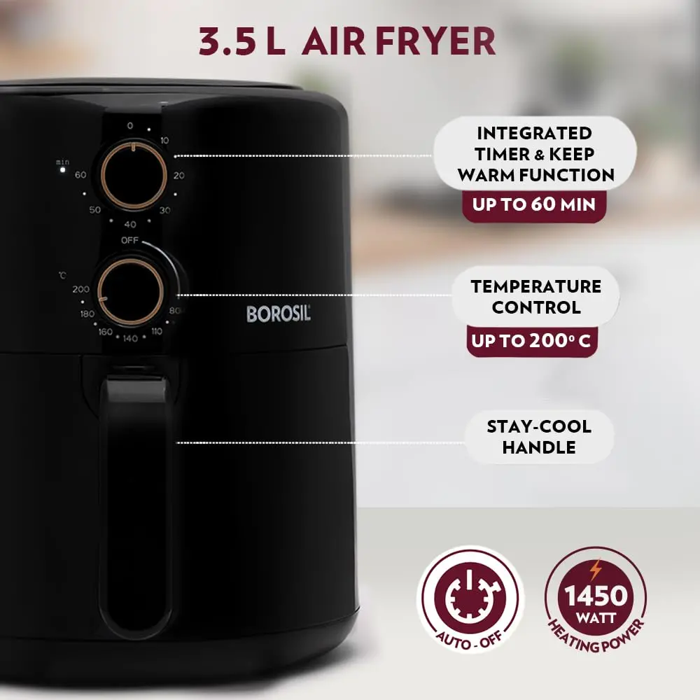 Borosil Best Air Fryer, 3.5 Ltr | 1450 Watt 2