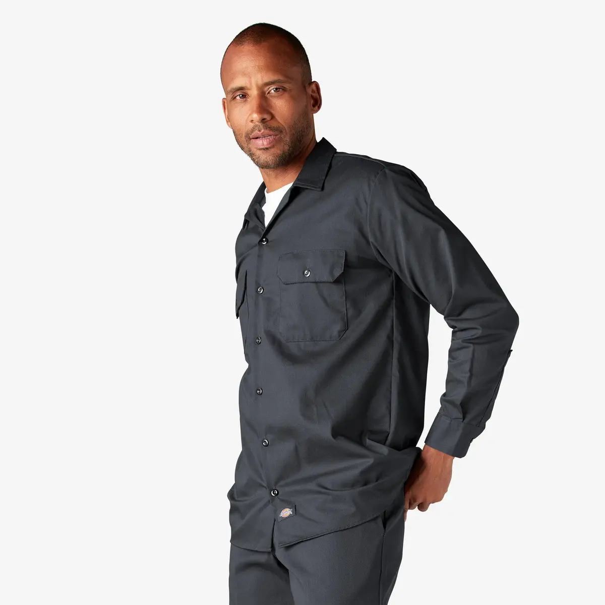 Long Sleeve Work Shirt, Charcoal Gray 3