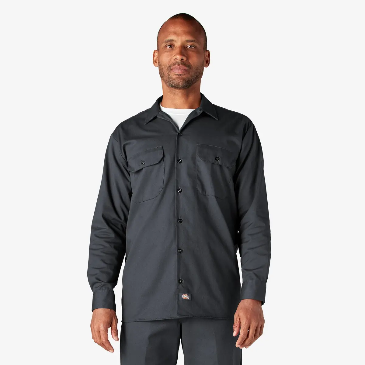 Long Sleeve Work Shirt, Charcoal Gray 1