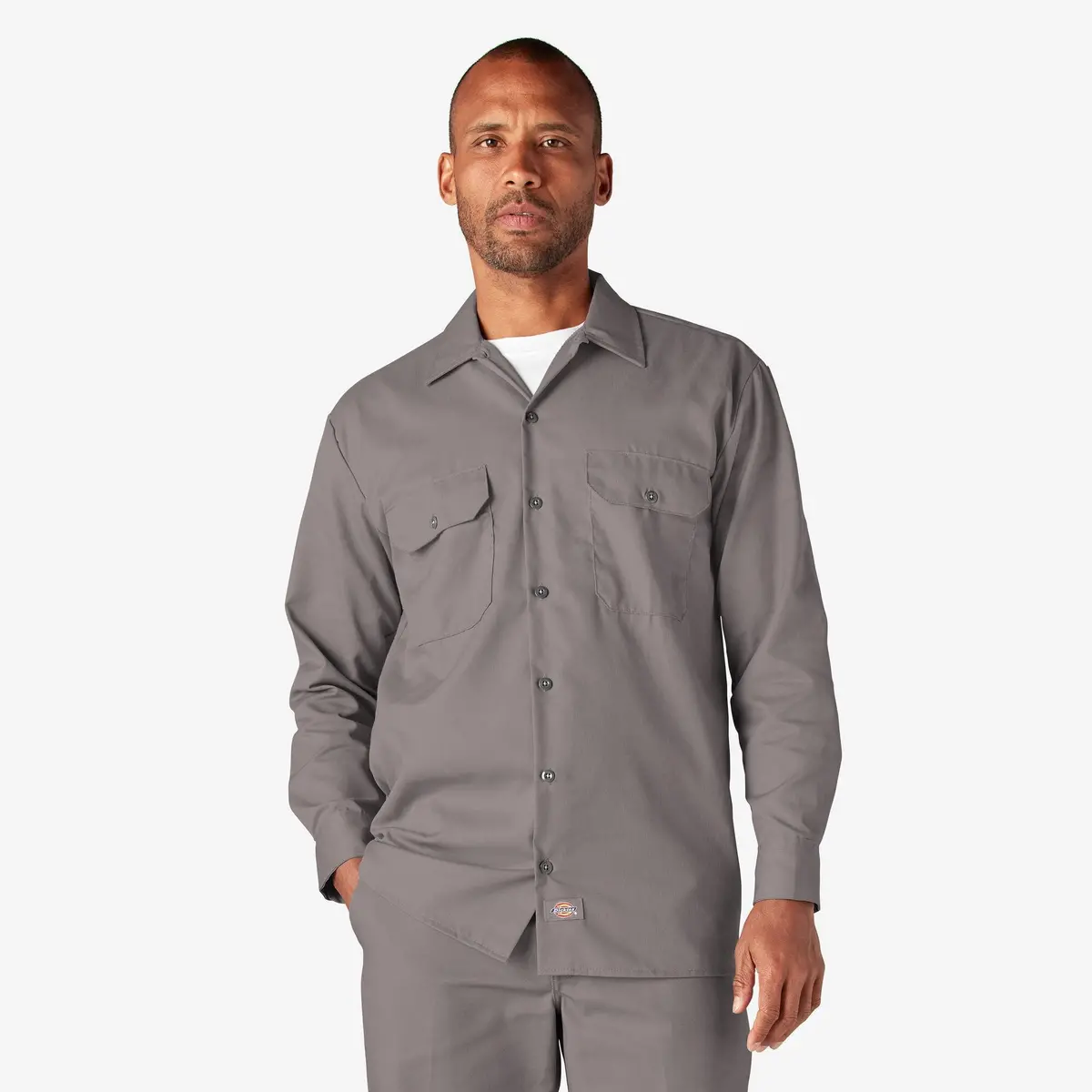 Long Sleeve Work Shirt, Silver 1