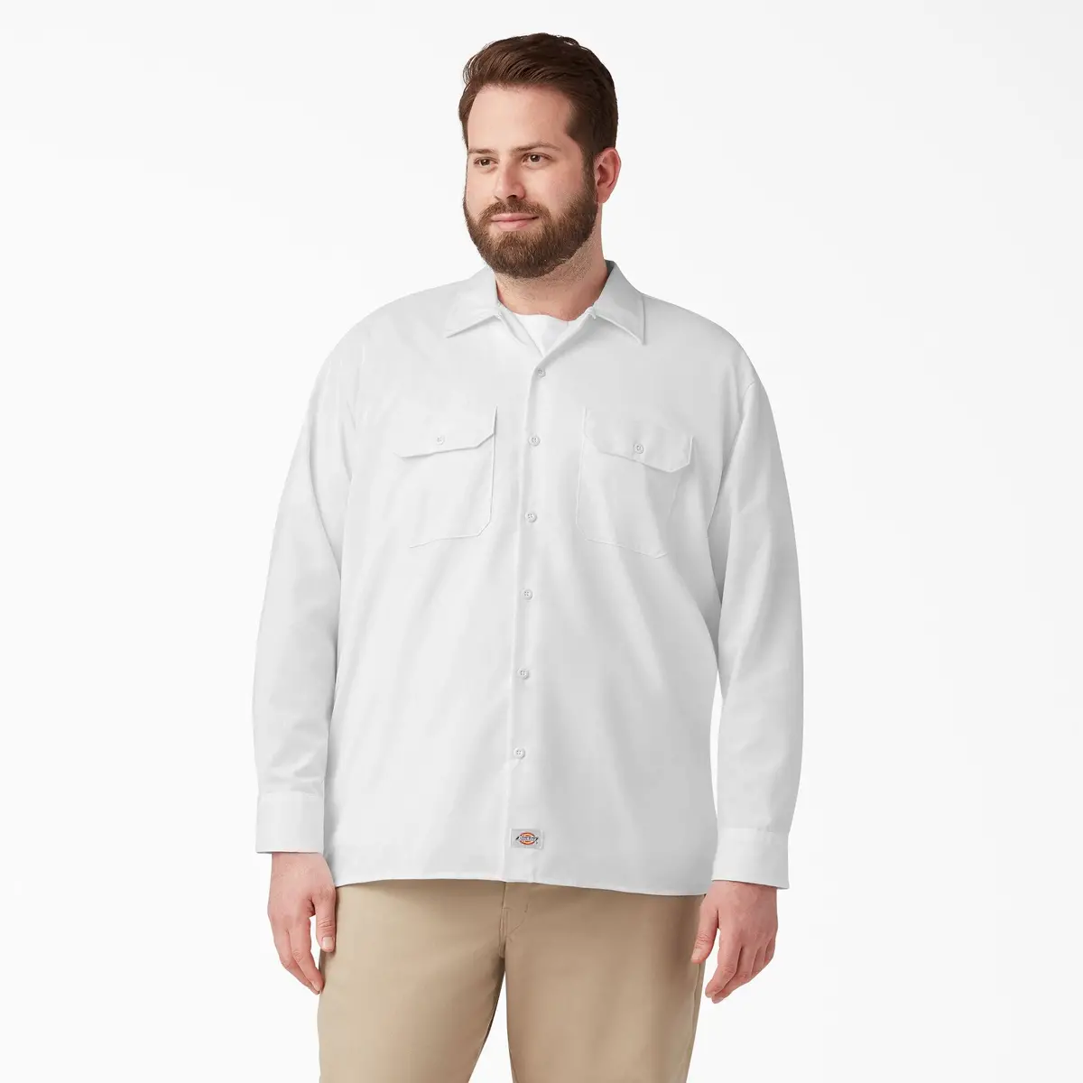 Long Sleeve Work Shirt, White 3