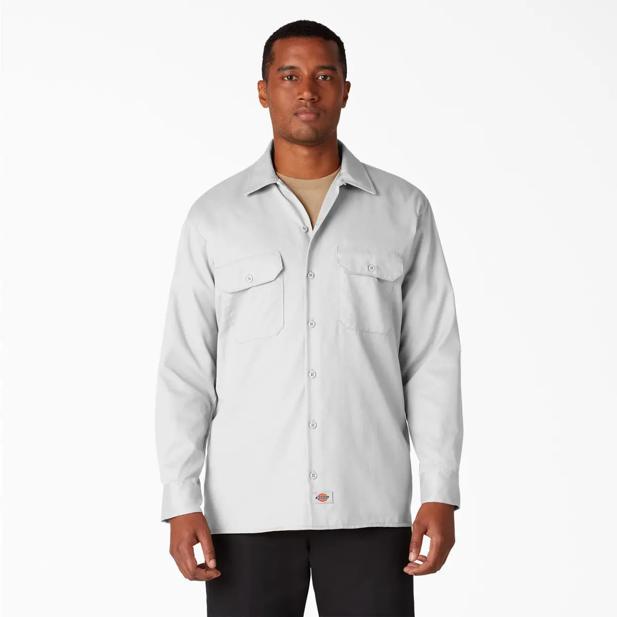 Long Sleeve Work Shirt, White 1