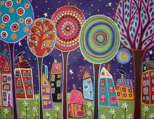 Night Village Wooden Jigsaw Puzzle 1
