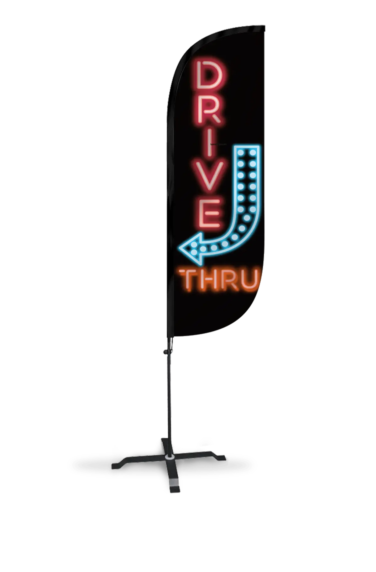 Drive Thru Neon Feather Flag 1