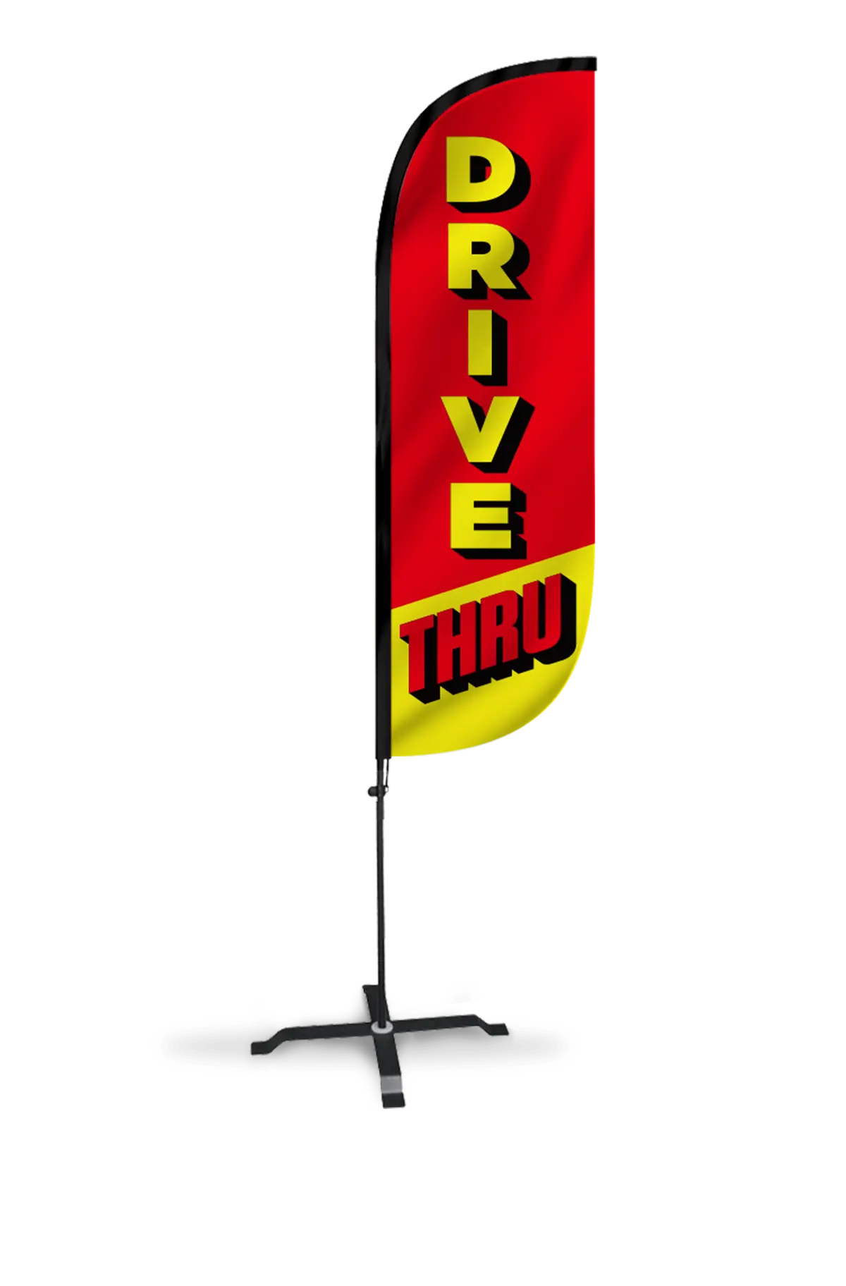 Drive Thru Red & Yellow Feather Flag 1