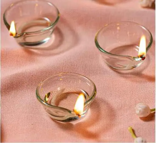 Borosil Glass Diya, Set Of 6, 100% Borosilicate, Scratch & Chip Resistant, Feather Light 1
