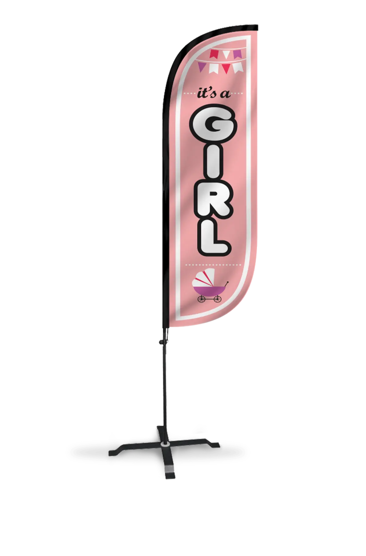It's A Girl Feather Flag - 5Ft 1