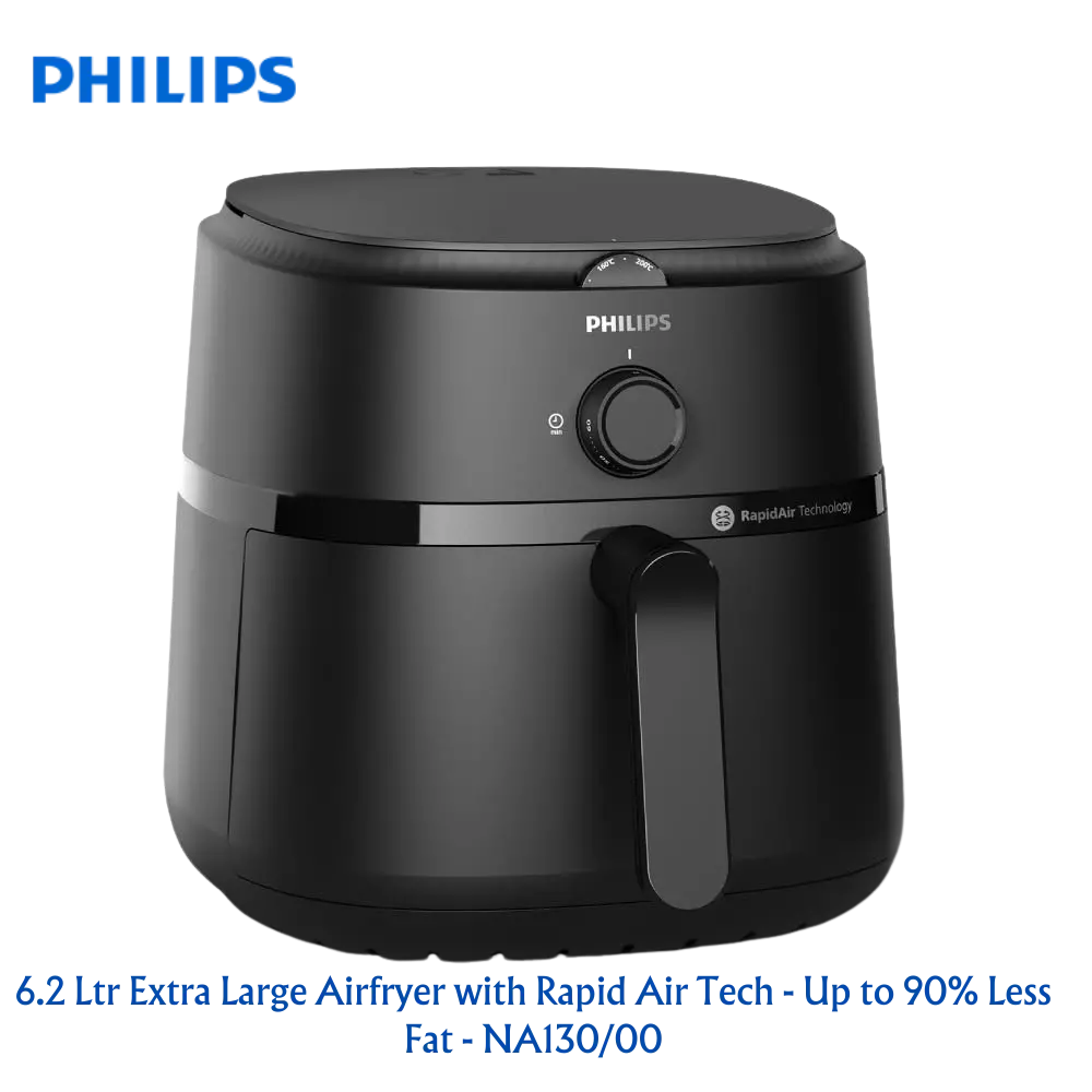 Philips 6.2 Ltr Extra Large Airfryer With Rapid Air Tech - Up To 90% Less Fat - Na130/00 1