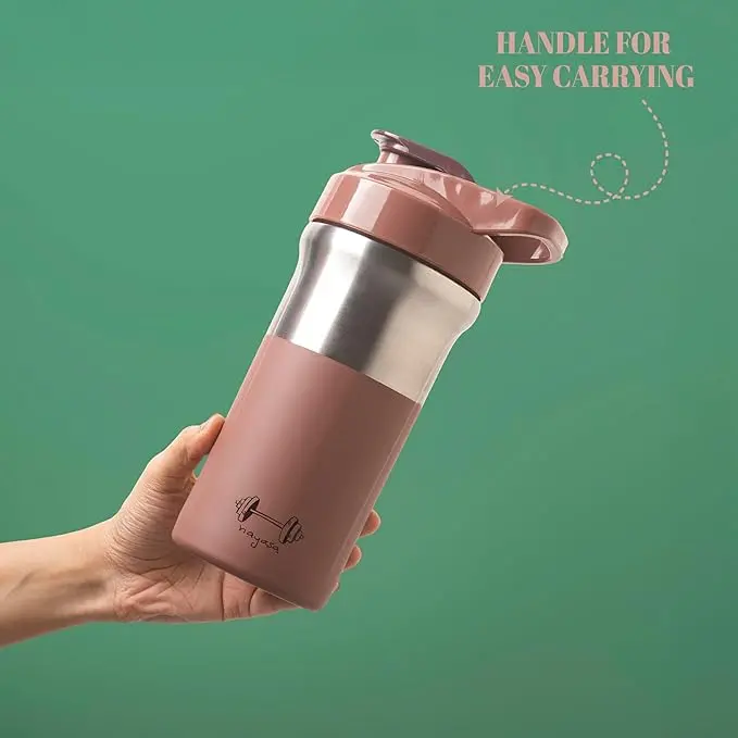Nayasa Alloy Cross Fit Stainless Steel Gym Shaker Bottle | 900 Ml | Leakproof & Durable 3