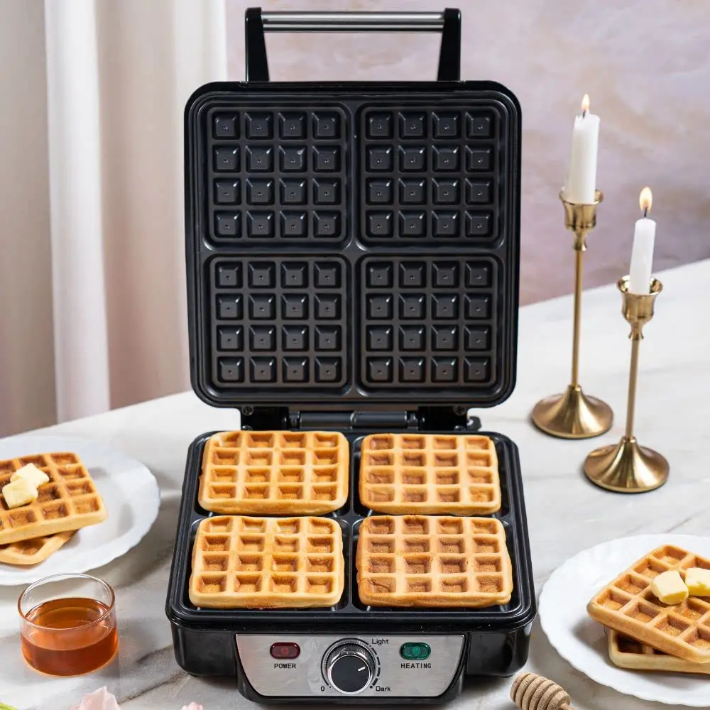 Borosil Jumbo 4-Slice Waffle Maker | 1100 Watt 1