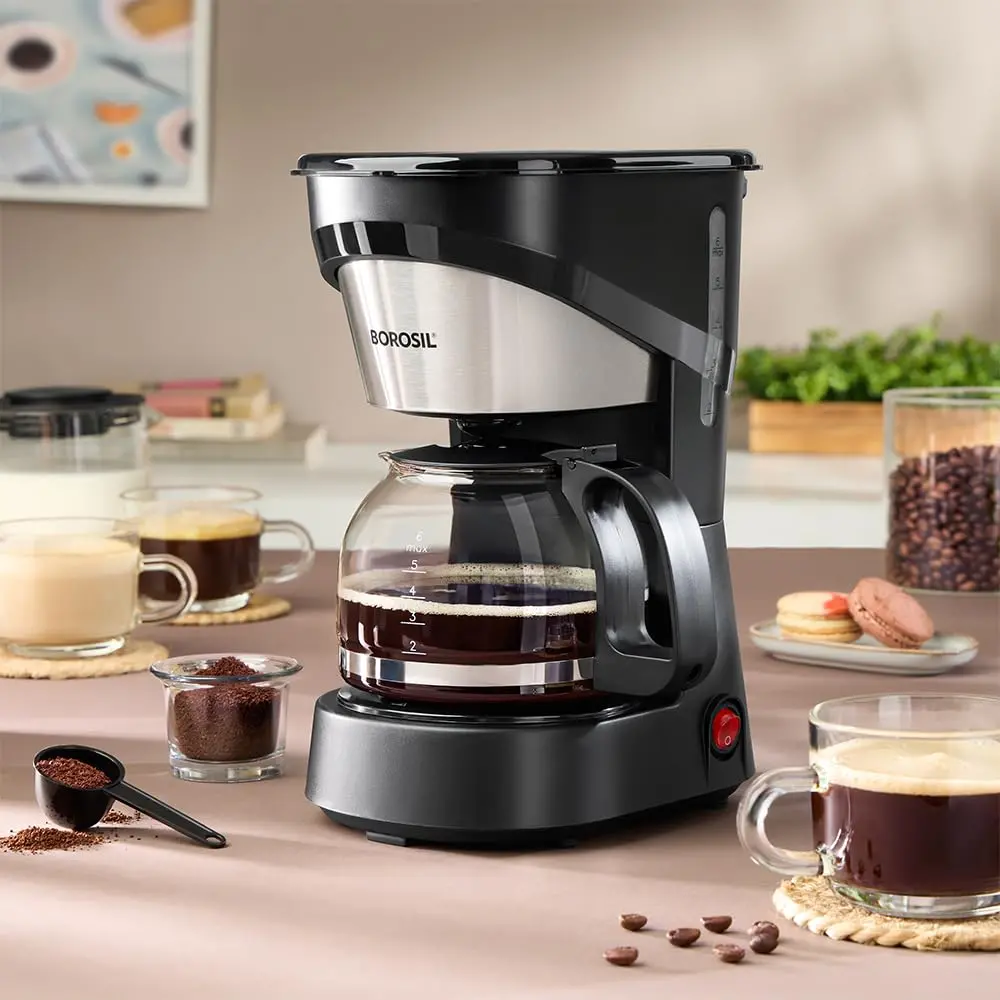 Borosil Brew Pro Drip Coffee Maker With Borosilicate Glass Carafe, 550 Watt 1