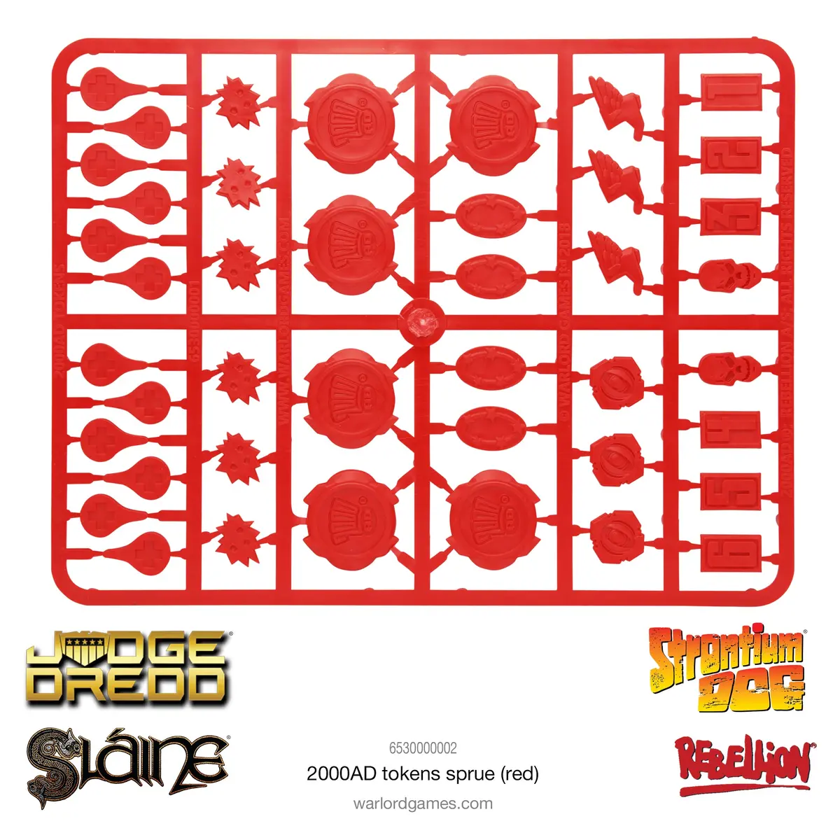 Plastic 2000Ad Tokens Sprue - Red 1