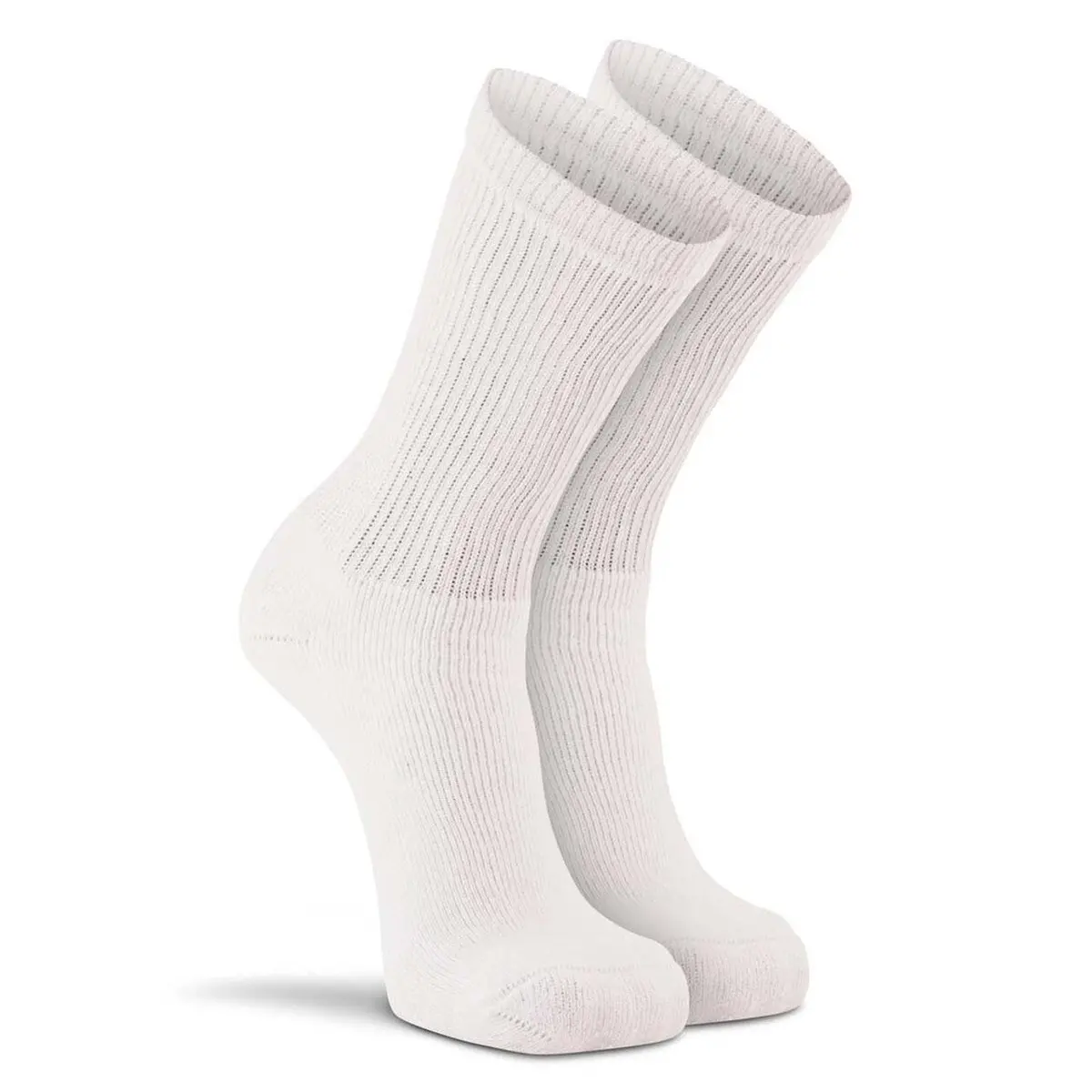 Mens Rugged Crew Socks, Six Pack, White 1